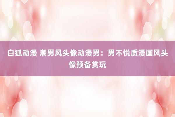 白狐动漫 潮男风头像动漫男：男不悦质漫画风头像预备赏玩