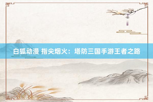 白狐动漫 指尖烟火：塔防三国手游王者之路