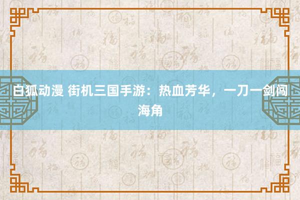白狐动漫 街机三国手游：热血芳华，一刀一剑闯海角