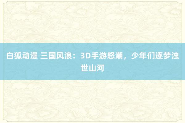 白狐动漫 三国风浪：3D手游怒潮，少年们逐梦浊世山河