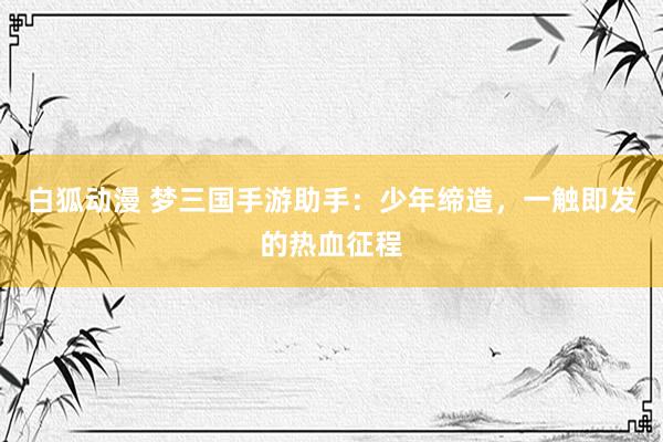 白狐动漫 梦三国手游助手：少年缔造，一触即发的热血征程