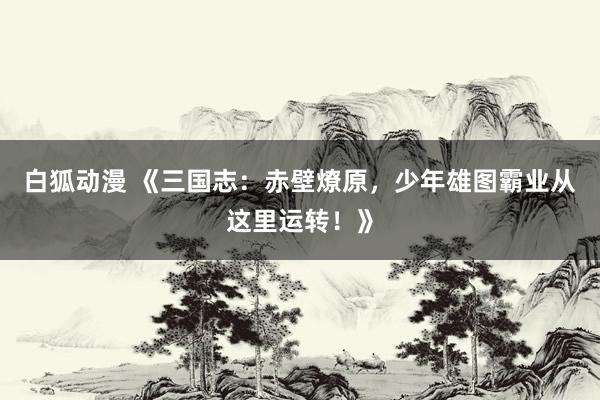 白狐动漫 《三国志：赤壁燎原，少年雄图霸业从这里运转！》