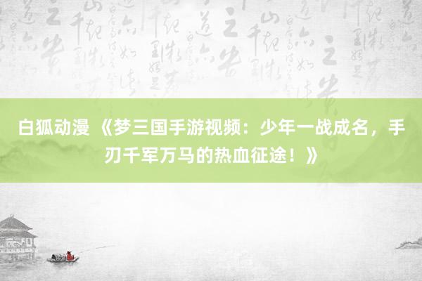 白狐动漫 《梦三国手游视频：少年一战成名，手刃千军万马的热血征途！》