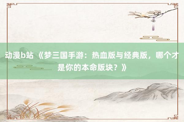 动漫b站 《梦三国手游：热血版与经典版，哪个才是你的本命版块？》