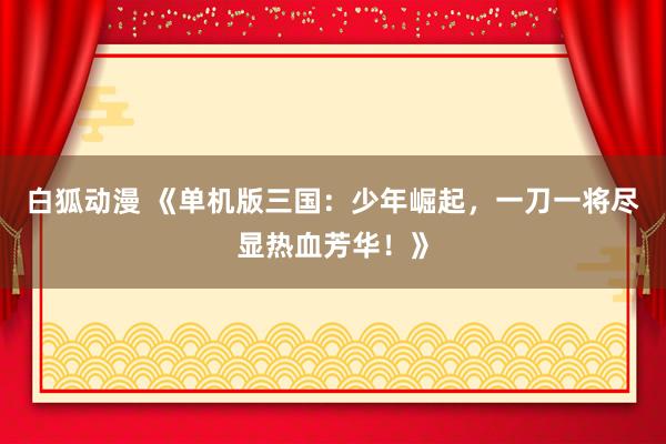 白狐动漫 《单机版三国：少年崛起，一刀一将尽显热血芳华！》