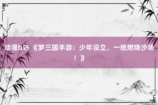 动漫b站 《梦三国手游：少年设立，一统燃烧沙场！》