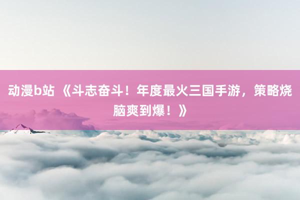 动漫b站 《斗志奋斗！年度最火三国手游，策略烧脑爽到爆！》