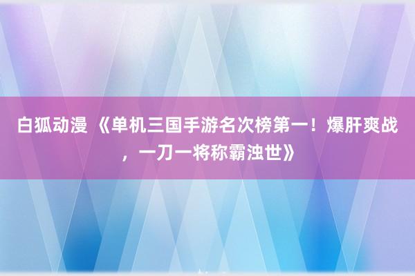白狐动漫 《单机三国手游名次榜第一！爆肝爽战，一刀一将称霸浊世》