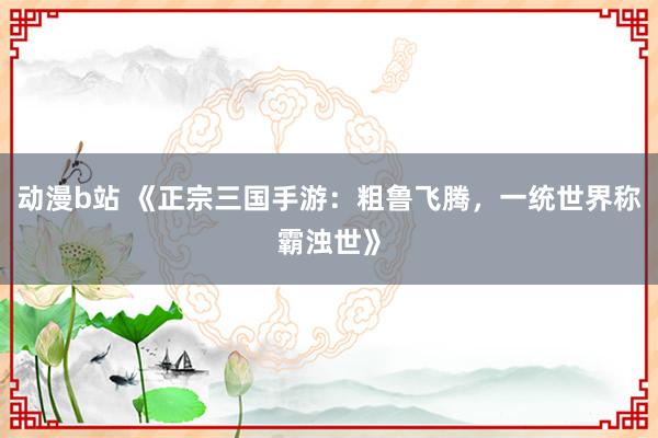 动漫b站 《正宗三国手游：粗鲁飞腾，一统世界称霸浊世》