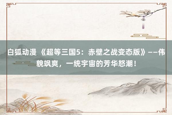 白狐动漫 《超等三国5：赤壁之战变态版》——伟貌飒爽，一统宇宙的芳华怒潮！